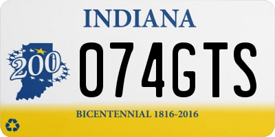 IN license plate 074GTS