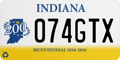 IN license plate 074GTX