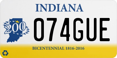 IN license plate 074GUE
