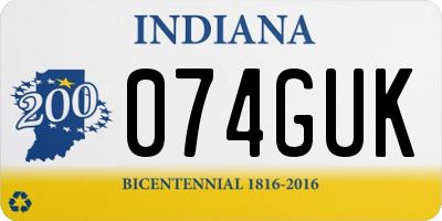 IN license plate 074GUK