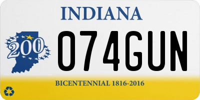 IN license plate 074GUN