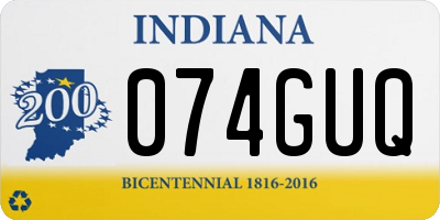 IN license plate 074GUQ