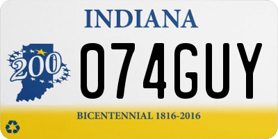 IN license plate 074GUY