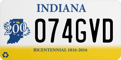 IN license plate 074GVD