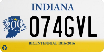 IN license plate 074GVL