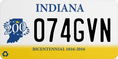 IN license plate 074GVN