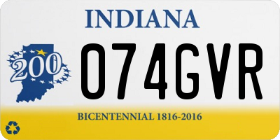 IN license plate 074GVR
