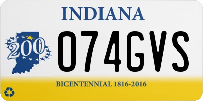 IN license plate 074GVS