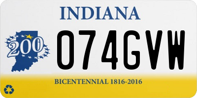 IN license plate 074GVW