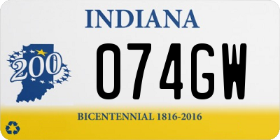 IN license plate 074GW