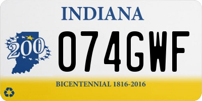 IN license plate 074GWF