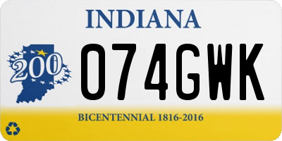 IN license plate 074GWK