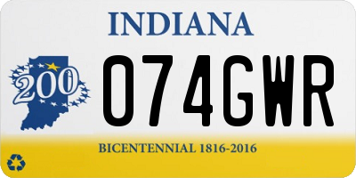IN license plate 074GWR