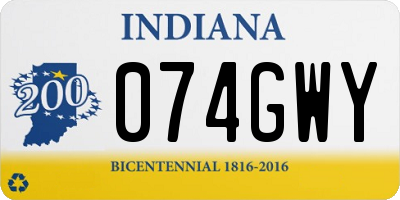 IN license plate 074GWY