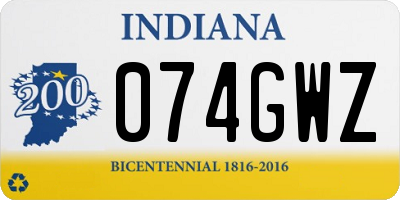 IN license plate 074GWZ