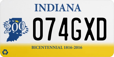 IN license plate 074GXD