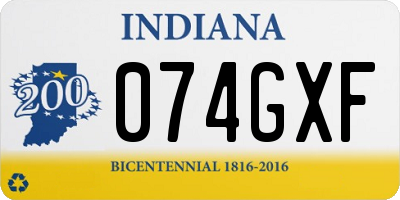 IN license plate 074GXF