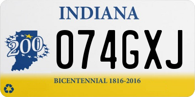 IN license plate 074GXJ