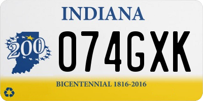 IN license plate 074GXK