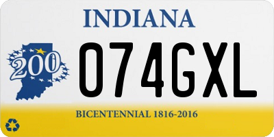IN license plate 074GXL