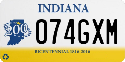 IN license plate 074GXM
