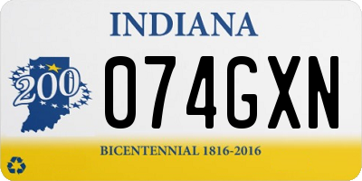 IN license plate 074GXN