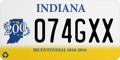 IN license plate 074GXX