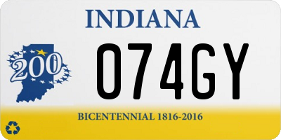 IN license plate 074GY