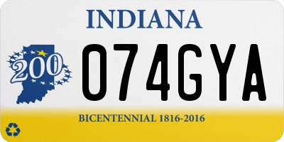 IN license plate 074GYA