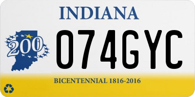 IN license plate 074GYC