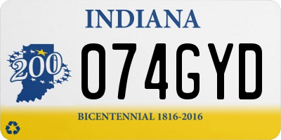 IN license plate 074GYD