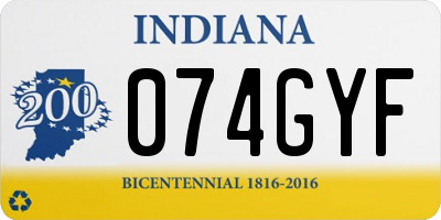 IN license plate 074GYF
