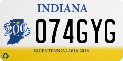 IN license plate 074GYG