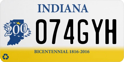 IN license plate 074GYH