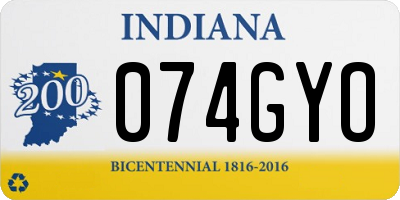 IN license plate 074GYO