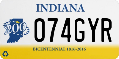 IN license plate 074GYR