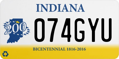 IN license plate 074GYU
