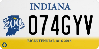 IN license plate 074GYV