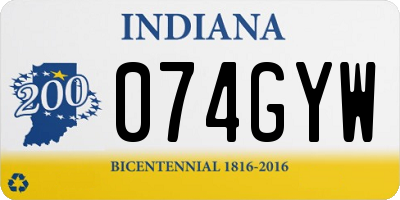IN license plate 074GYW