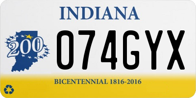 IN license plate 074GYX