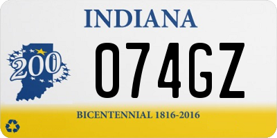 IN license plate 074GZ