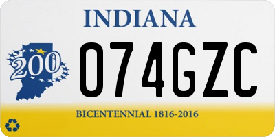 IN license plate 074GZC