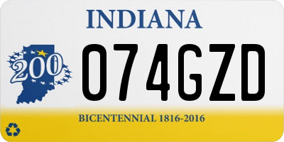 IN license plate 074GZD