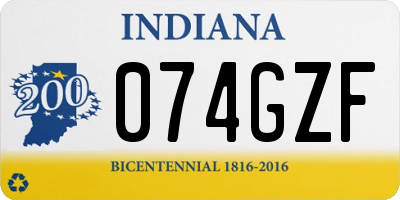 IN license plate 074GZF