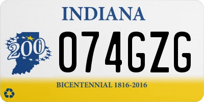 IN license plate 074GZG
