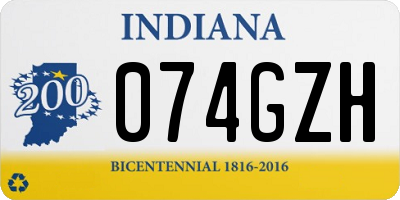 IN license plate 074GZH