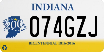 IN license plate 074GZJ