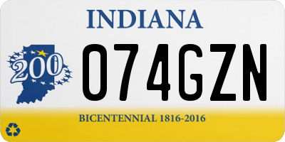 IN license plate 074GZN