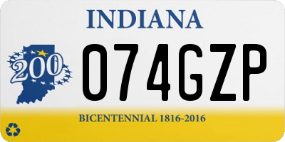 IN license plate 074GZP