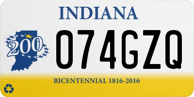 IN license plate 074GZQ